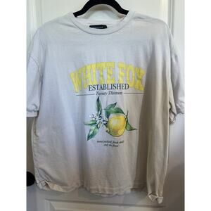 White Fox Lemon Tee Size M/L Preloved, Good Condition
